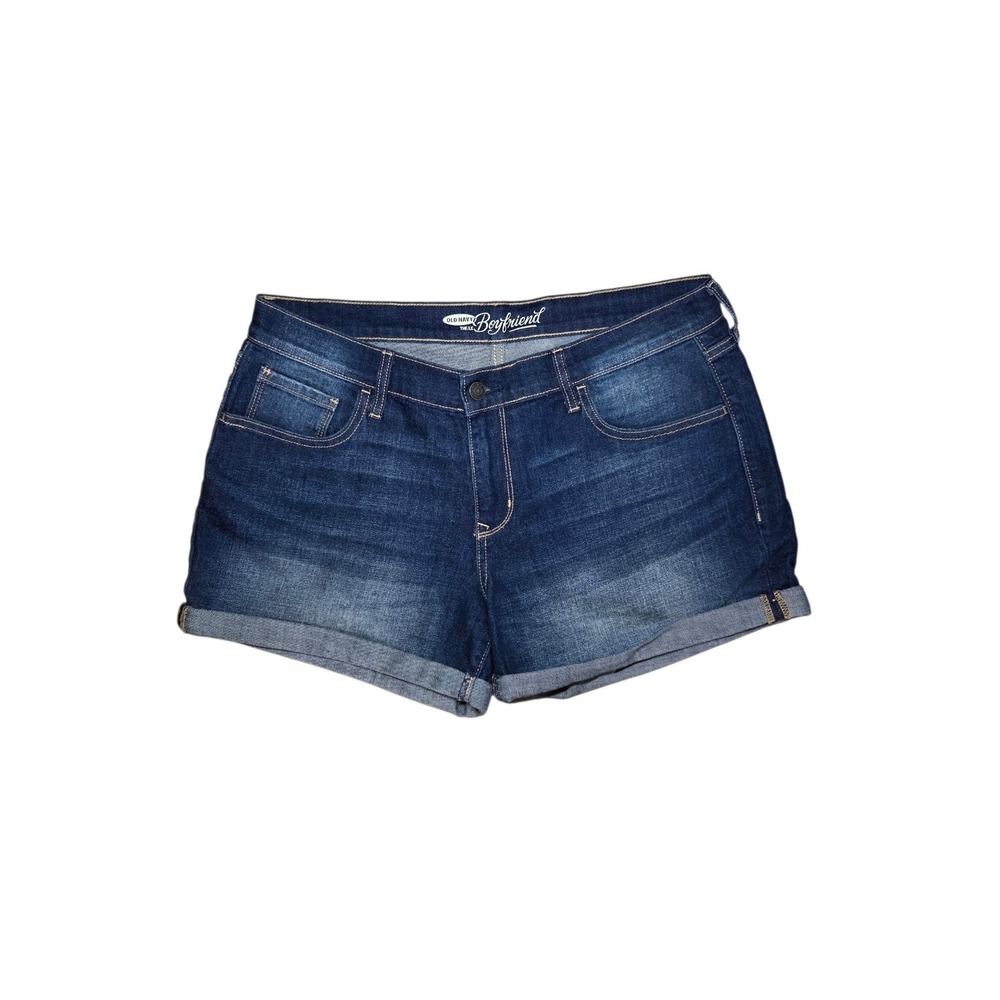 Old Navy Le Boyfriend Mid Rise Cuffed Shorts 12R Med Wash Faded 4" Inseam
